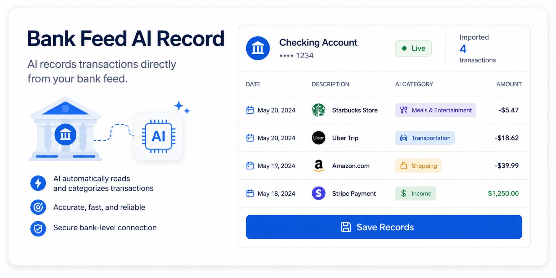 AI bank feed